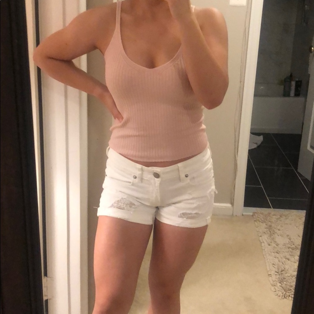 NWOT Light Pink Ribbed Knit Tank Top